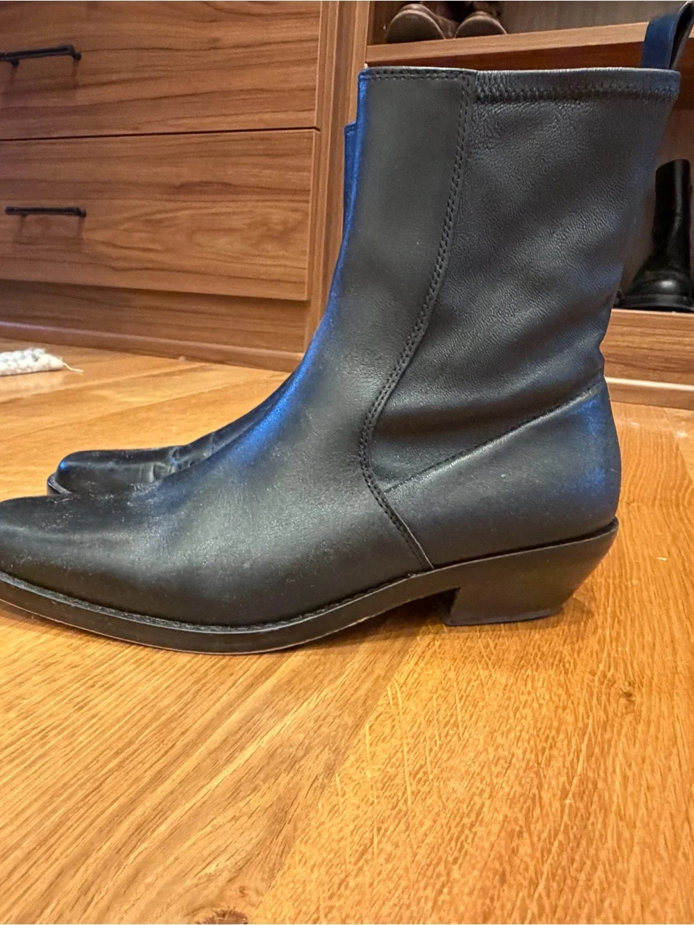 Madewell Black Leather Ankle Booties